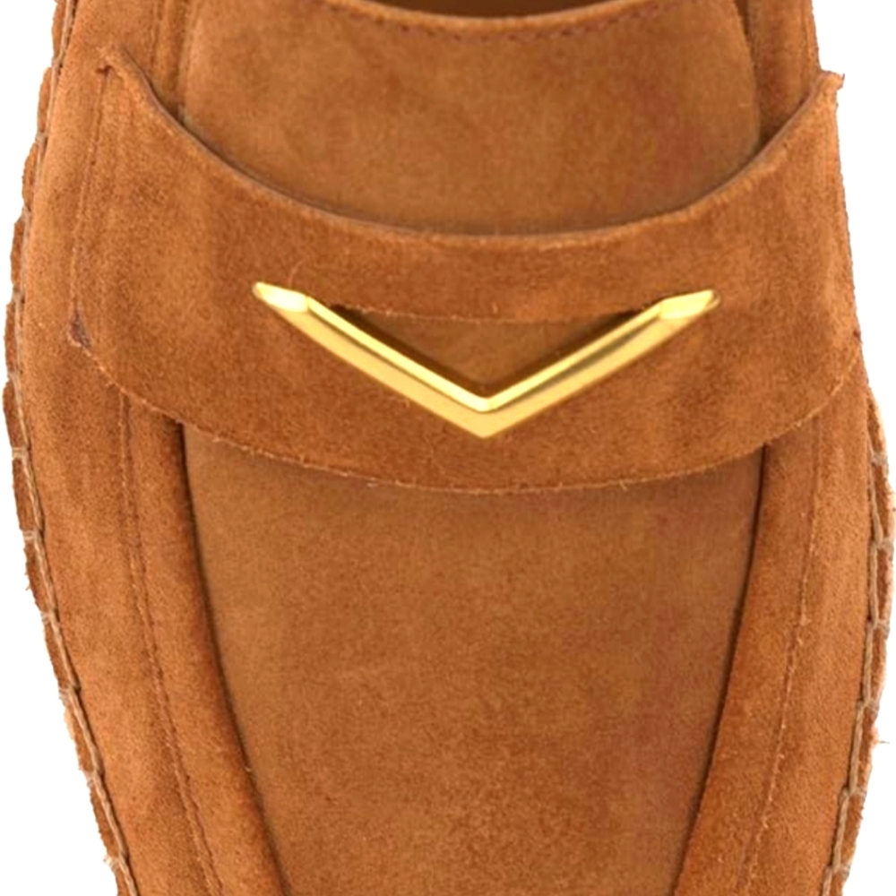 Vince Camuto Women's Suede Tailored Golden Walnut Loafer Espadrille Shoes Size 6 - Picture 8 of 10
